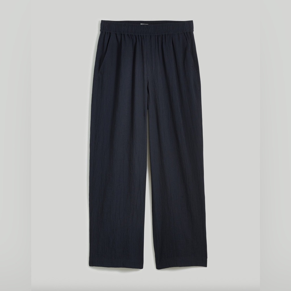 Madewell Straight-Leg Crop Pants in Crinkled Crepe